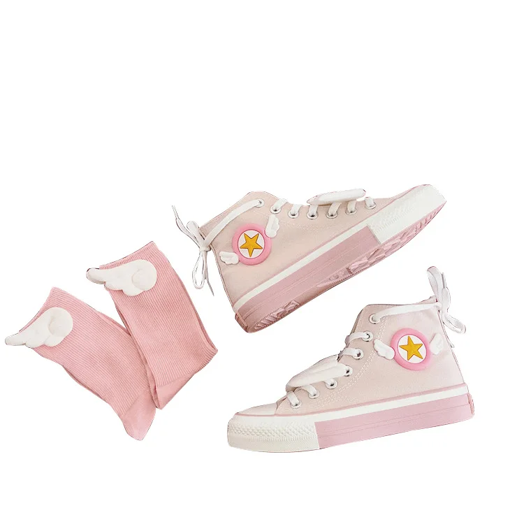 New 2020 Japanese Cardcaptor Sakura KINOMOTO SAKURA Cosplay Pink High Help Canvas Shoes Sneakers Socks
New 2020 Japanese Cardcaptor Sakura KINOMOTO SAKURA Cosplay Pink High Help Canvas Shoes Sneakers Socks