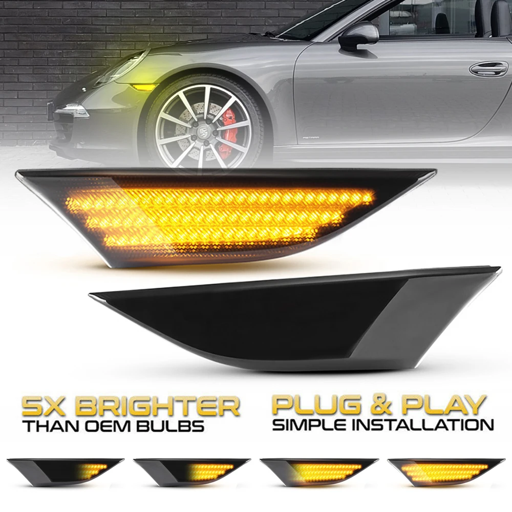 2Pcs LED Side Marker Turn Signal Light Sequential Blinker Lamps For Porsche Boxster Cayman 982 981 718 Spyder 991 911 Carrera
2Pcs LED Side Marker Turn Signal Light Sequential Blinker Lamps For Porsche Boxster Cayman 982 981 718 Spyder 991 911 Carrera