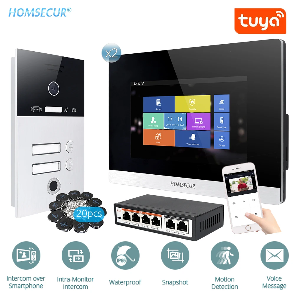 HOMSECUR 7" WLAN IP RJ-45 Video Door Entry Security Intercom 1.0MP+Recording & Snapshot BC131IP-2S+BM716IP-S
HOMSECUR 7" WLAN IP RJ-45 Video Door Entry Security Intercom 1.0MP+Recording & Snapshot BC131IP-2S+BM716IP-S