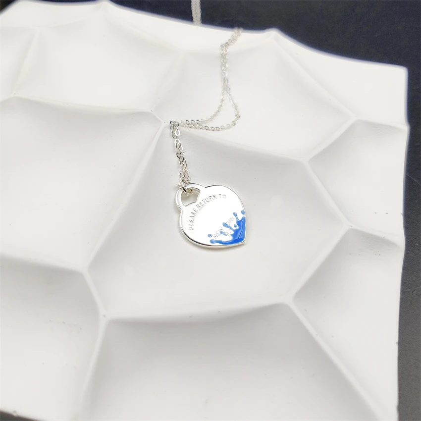 Sterling Silver Necklace For Women Classic Splash Heart Tag Clavicle Necklace Personality Women All-Match Luxury Party Jewelr
Sterling Silver Necklace For Women Classic Splash Heart Tag Clavicle Necklace Personality Women All-Match Luxury Party Jewelr