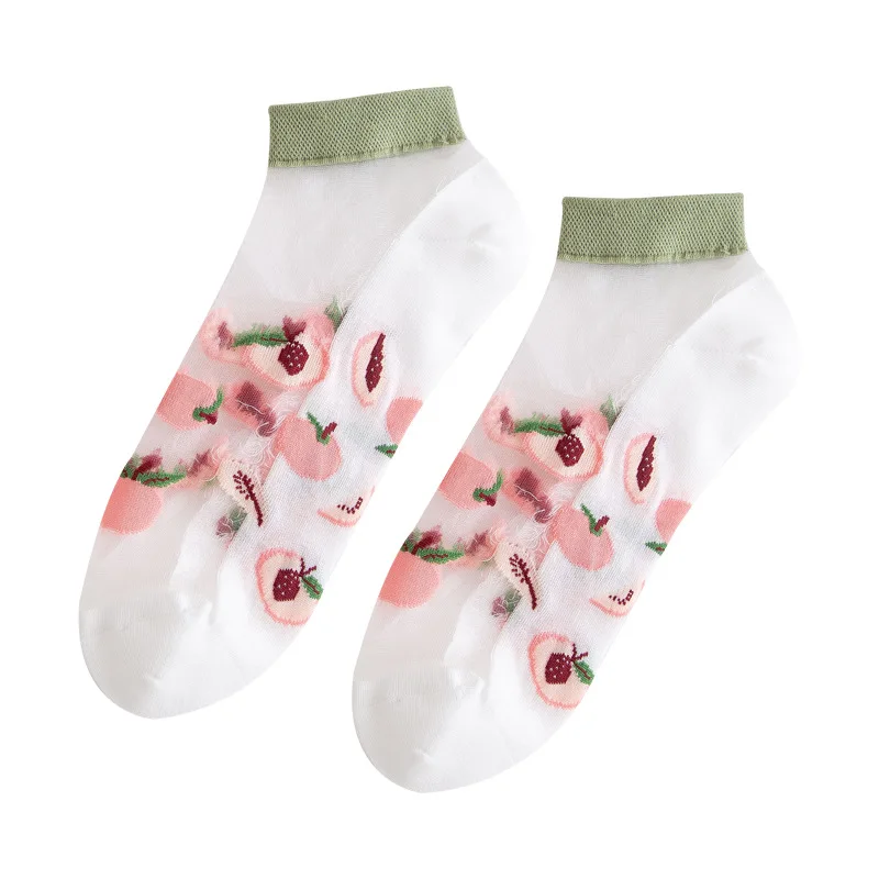 LUCKY ZONE Glass Silk Socks Female Cute Transparent Fruit Embroidery Socks Summer Ultra-thin Breathable Card Silk Socks XHN 
LUCKY ZONE Glass Silk Socks Female Cute Transparent Fruit Embroidery Socks Summer Ultra-thin Breathable Card Silk Socks XHN