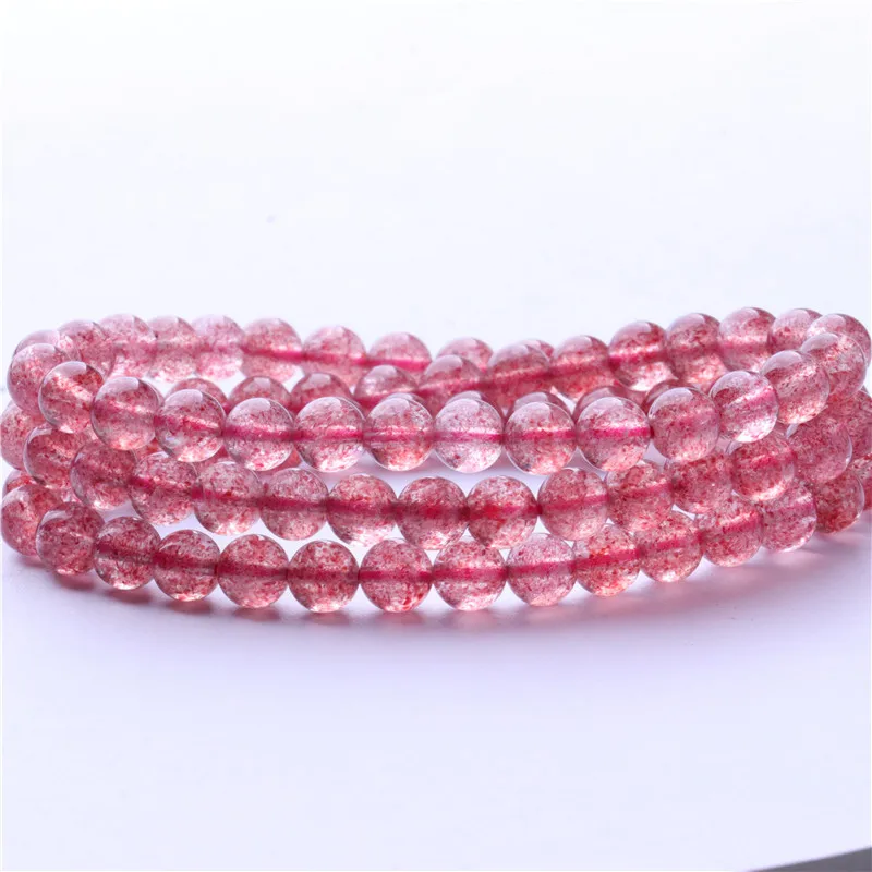 Natural strawberry crystal three-ring bracelet Rose crystal chicken blood red bracelet 
Natural strawberry crystal three-ring bracelet Rose crystal chicken blood red bracelet