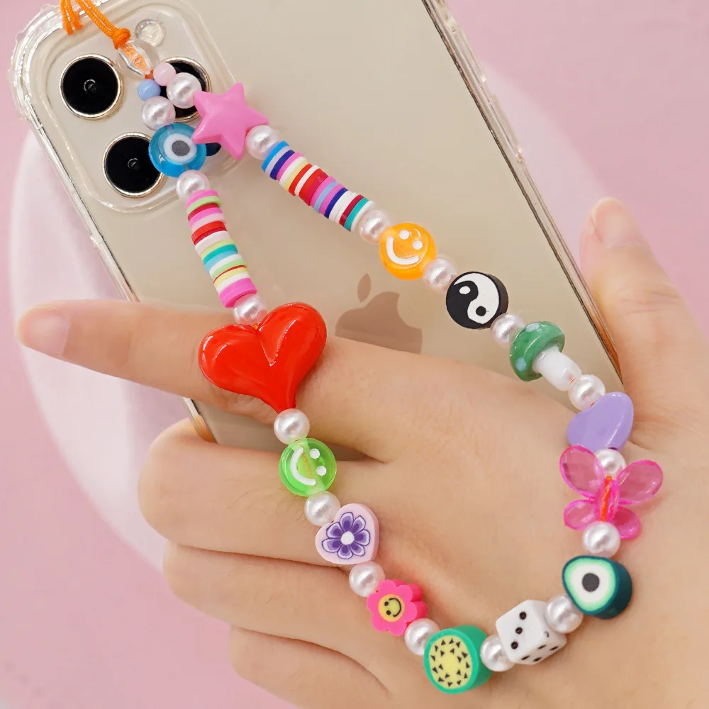 Fashion Bohemian Colorful Fruit Soft Ceramic Butterfly Red Heart-Shaped Mix And Match Women's Mobile Phone Chain Lanyard Jewelry
Fashion Bohemian Colorful Fruit Soft Ceramic Butterfly Red Heart-Shaped Mix And Match Women's Mobile Phone Chain Lanyard Jewelry