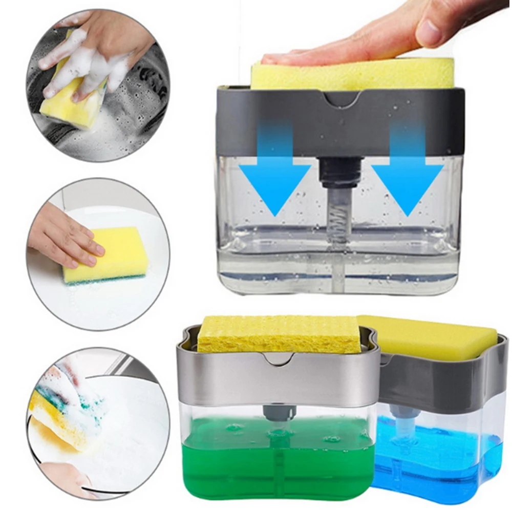 Manual Press Soap Organizer with Sponge Holder Cleaning Liquid Dispenser Container Kitchen Cleaner Tool Soap Pump Dispenser
Manual Press Soap Organizer with Sponge Holder Cleaning Liquid Dispenser Container Kitchen Cleaner Tool Soap Pump Dispenser