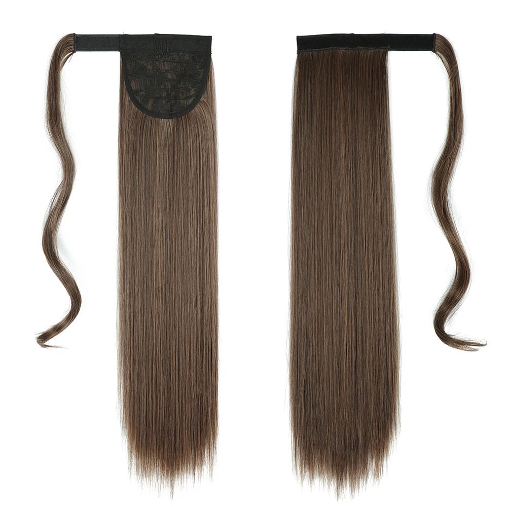 AZIR длинные прямые волосы для наращивания хвоста на клипсе 22 дюйма термостойкие