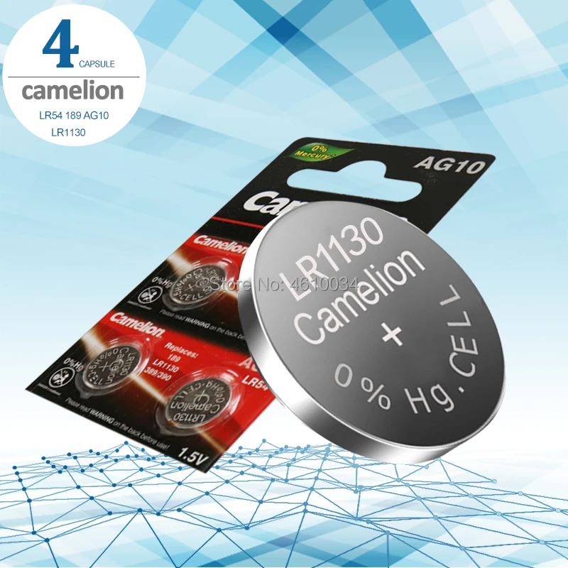 

4pcs Camelion Battery Cell 1.5V AG10 LR1130 Alkaline Button Battery AG10 389 LR54 SR54 SR1130W 189 LR1130 Button Batteries
