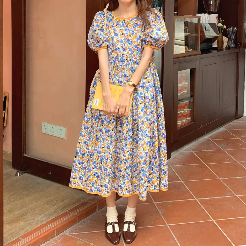Sweet O Neck Print Woman Dress Summer 2021 New Women 's Clothing Simple Korean Style Pullover Loose Casual Vintage Vestido Mujer
Sweet O Neck Print Woman Dress Summer 2021 New Women 's Clothing Simple Korean Style Pullover Loose Casual Vintage Vestido Mujer