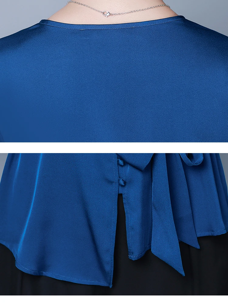 Women's Blouse Long Sleeve Top Fashion Tops V-neck Shirts Solid Color Blouses Casual Shirt Summer New Korean Silk Houthion
Women's Blouse Long Sleeve Top Fashion Tops V-neck Shirts Solid Color Blouses Casual Shirt Summer New Korean Silk Houthion