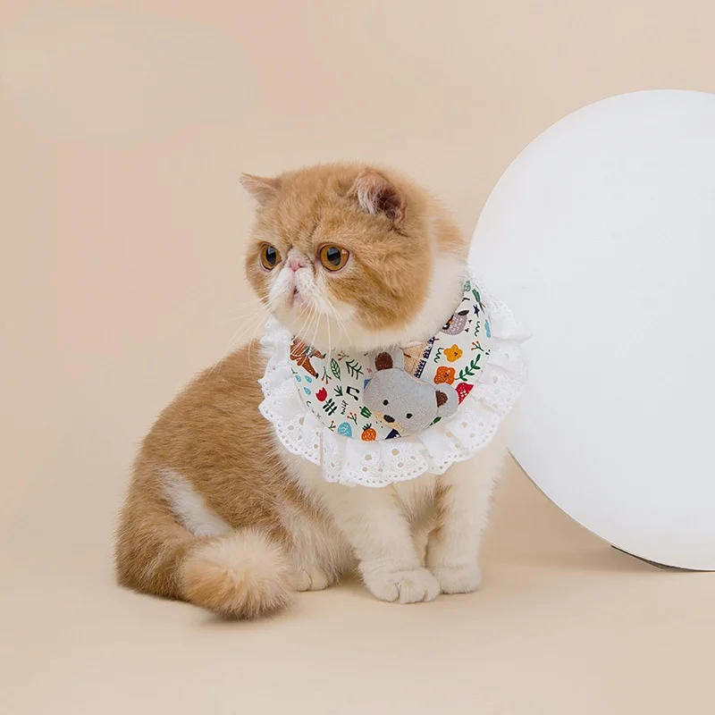 Cat Floral Print Accessories Cute Deer Bear Rabbit Collar Puppy Necklace Fashion Kitten Scarf Dogs Korean Style Pet Lace Bibs
Cat Floral Print Accessories Cute Deer Bear Rabbit Collar Puppy Necklace Fashion Kitten Scarf Dogs Korean Style Pet Lace Bibs