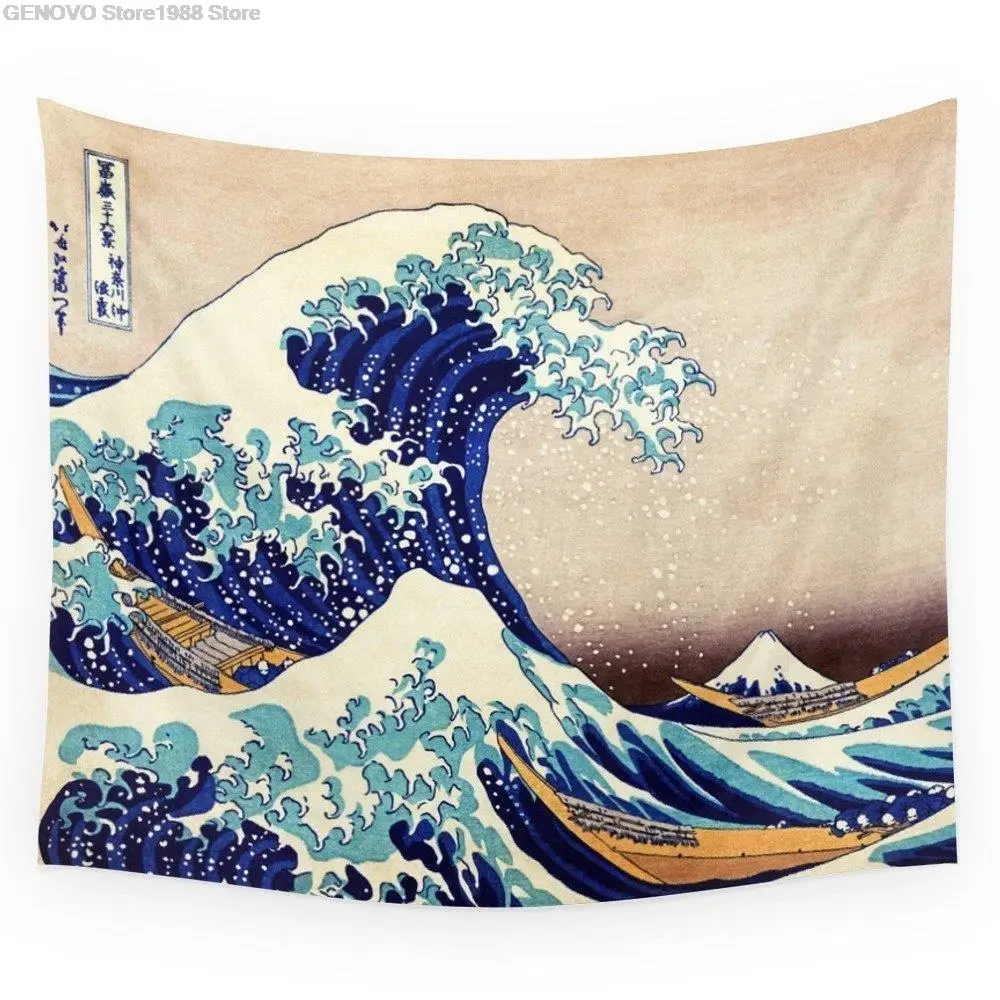 

Katsushika Hokusai Die Große Welle Weg Von Kanagawa Wandteppich Hochzeit Party Geschenk Bettdecke Strand Handtuch Yoga Picknick