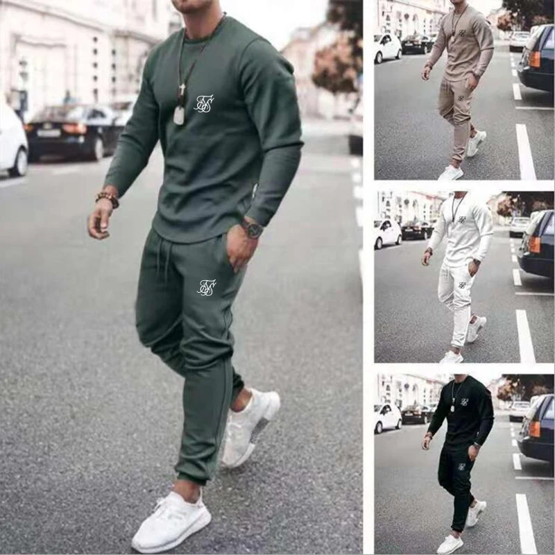 2021Autumn New Sik Silk Print Men's Fashion Trend Casual Sports Long-Sleeved T-Shirt Outdoor Jogging Sweatshirt Suit 2 Piece Set
2021Autumn New Sik Silk Print Men's Fashion Trend Casual Sports Long-Sleeved T-Shirt Outdoor Jogging Sweatshirt Suit 2 Piece Set