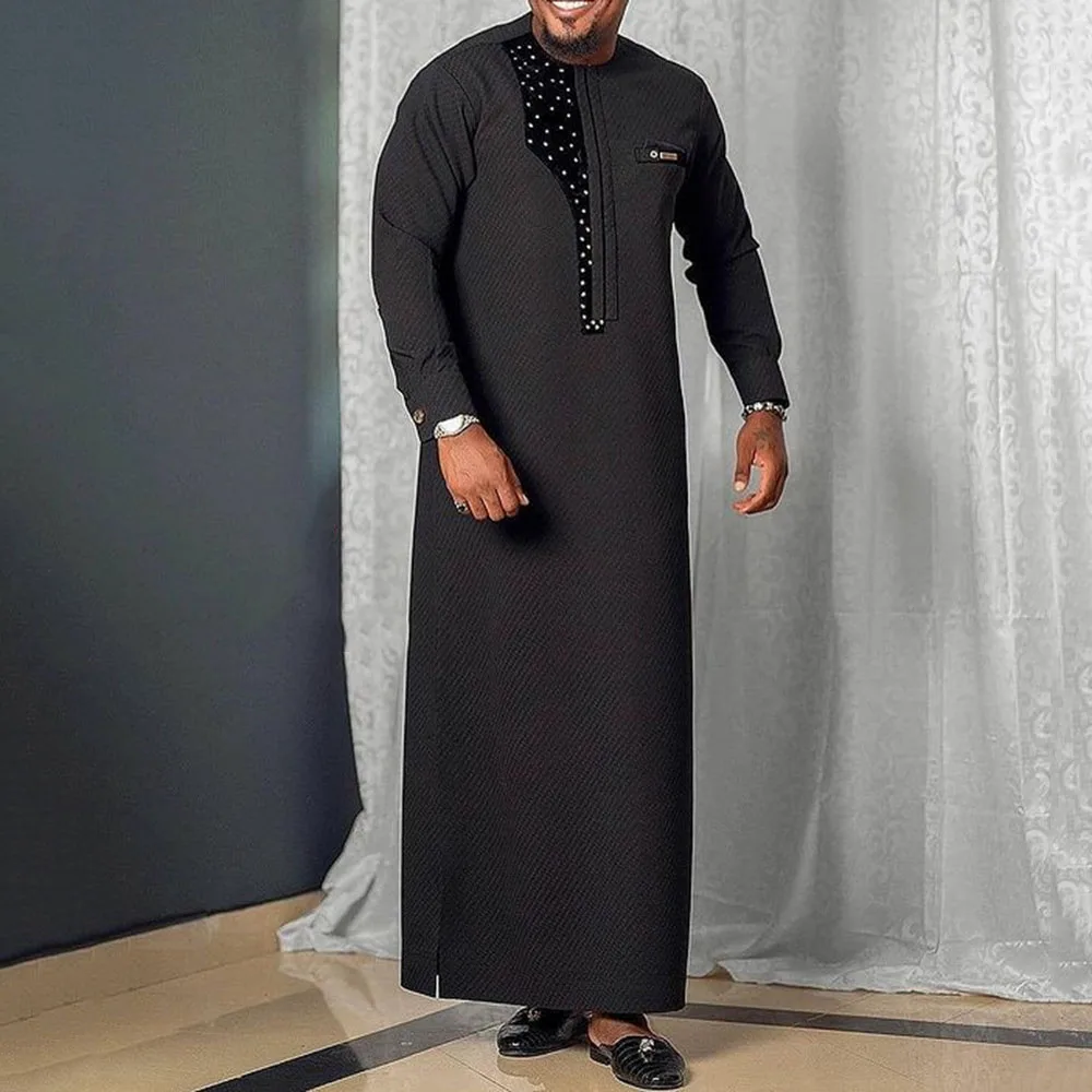 African Black Dashiki Robe For Men 2021 Tradition Riched Man Long Sleeve Color Block Round Neck Male Plus Size Long Shirt Casual
African Black Dashiki Robe For Men 2021 Tradition Riched Man Long Sleeve Color Block Round Neck Male Plus Size Long Shirt Casual