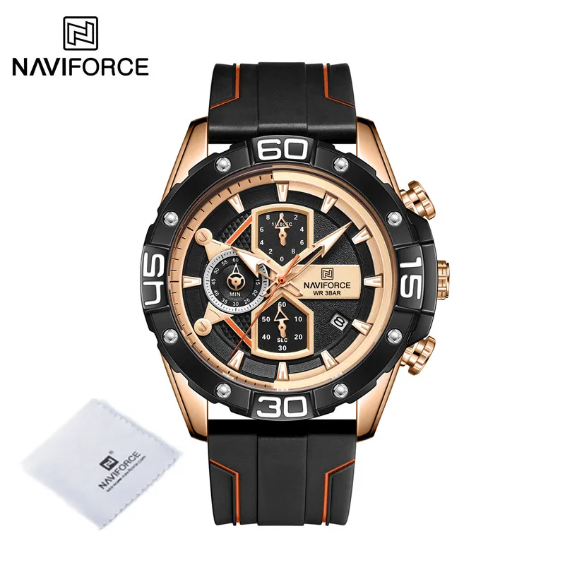 NAVIFORCE Luxury Wristwatch For Men Quartz Analog Business Fashion Auto Date Waterproof Chronograph Big Clock Men Casual Watches
NAVIFORCE Luxury Wristwatch For Men Quartz Analog Business Fashion Auto Date Waterproof Chronograph Big Clock Men Casual Watches