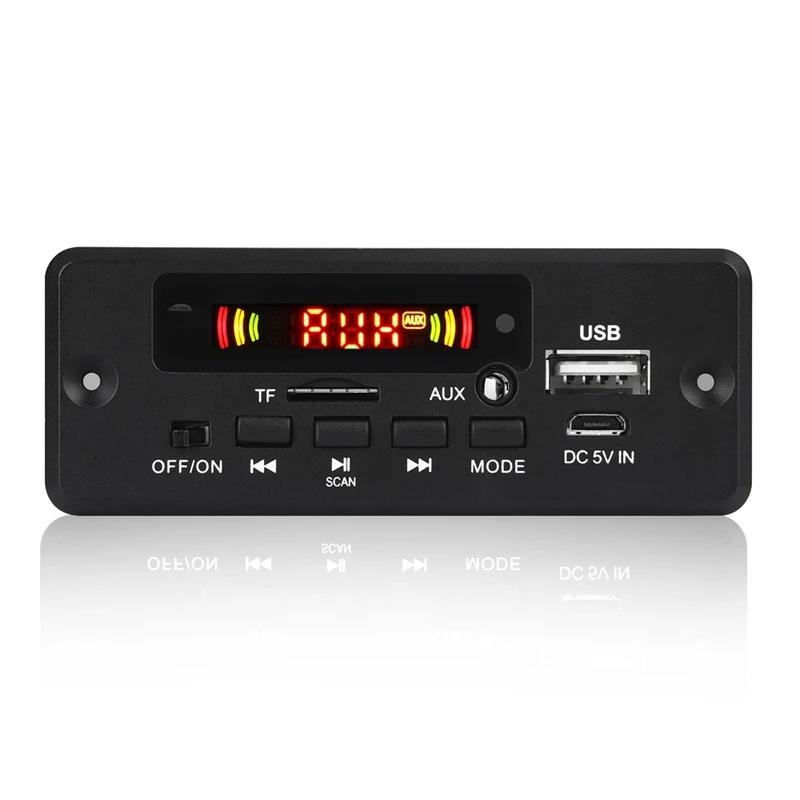 Плата декодера MP3, усилитель 2x3 Вт, 12 В, Bluetooth 5,0, 30 Вт, автомобильный FM-радио, поддержка TF, USB, AUX
Плата декодера MP3, усилитель 2x3 Вт, 12 В, Bluetooth 5,0, 30 Вт, автомобильный FM-радио, поддержка TF, USB, AUX