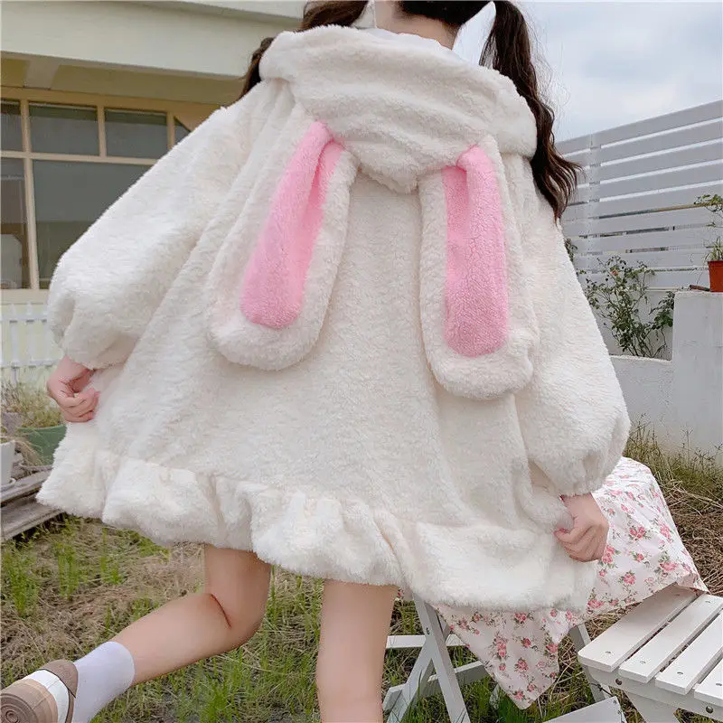 Hoodies Women Large Size Solid Zip-up Long Lantern Sleeve Hooded Rabbit Ears Lolita Cute Sweet Girls Harajuku Style Warm Baggy
Hoodies Women Large Size Solid Zip-up Long Lantern Sleeve Hooded Rabbit Ears Lolita Cute Sweet Girls Harajuku Style Warm Baggy