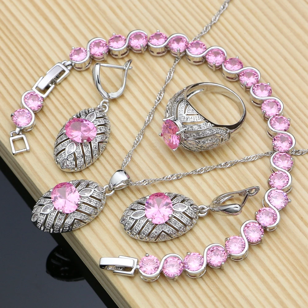 Jewelry Sets With Pink Zircon 925 Silver Costume Jewelry Kits For Women Earring/Pendant/Ring/Bracelet/Necklace Set Dropshipping
Jewelry Sets With Pink Zircon 925 Silver Costume Jewelry Kits For Women Earring/Pendant/Ring/Bracelet/Necklace Set Dropshipping