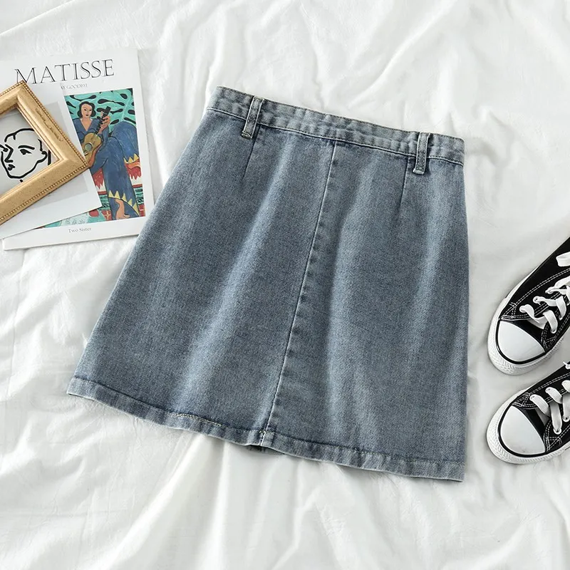 Women's Mini Skirts Fashion All-match High Waist Colored Button Pockets Skirt Trendy Sexy Blue Denim Skirt
Women's Mini Skirts Fashion All-match High Waist Colored Button Pockets Skirt Trendy Sexy Blue Denim Skirt