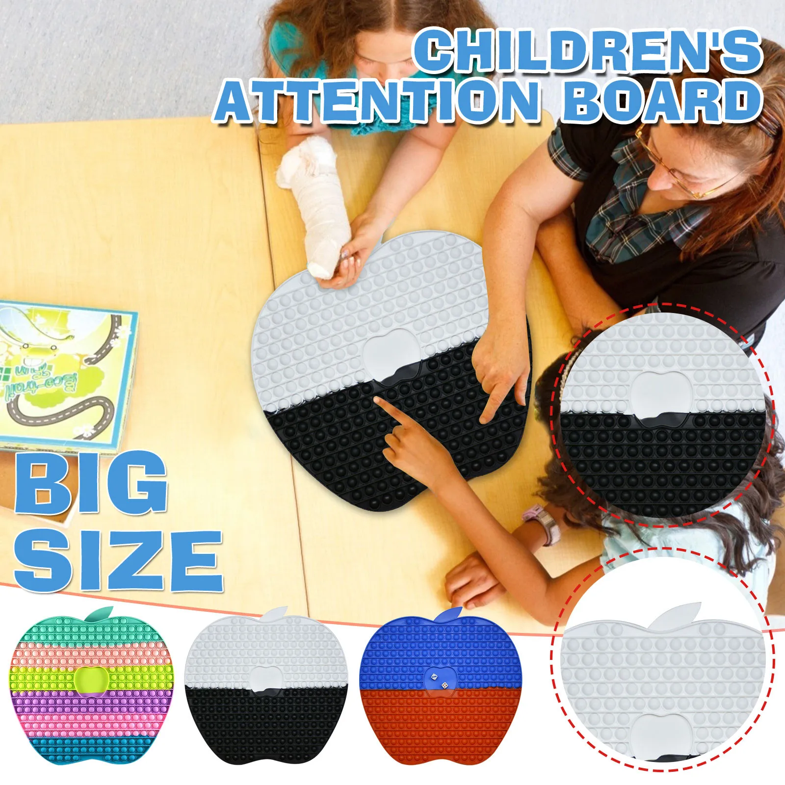 Big Size Apple Rainbow Chess Board Push It Bubble Popper Fidget Sensory Toys Stress Relief Toy Simple Dimple Sensory Game Toys
Big Size Apple Rainbow Chess Board Push It Bubble Popper Fidget Sensory Toys Stress Relief Toy Simple Dimple Sensory Game Toys