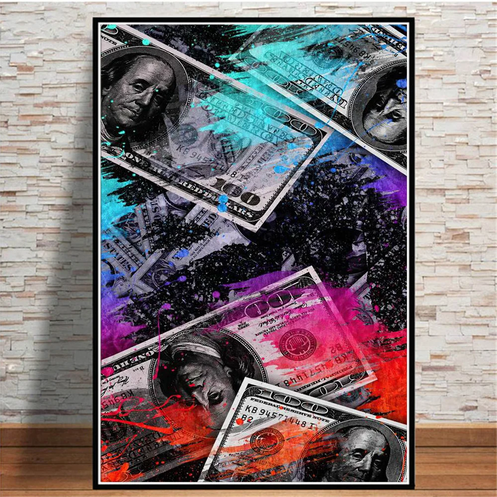 Watercolour Graffiti Dollar Poster Painting On The Canvas Prints Money Wealth Wall Art Pictures For Living Room Decoration
Watercolour Graffiti Dollar Poster Painting On The Canvas Prints Money Wealth Wall Art Pictures For Living Room Decoration