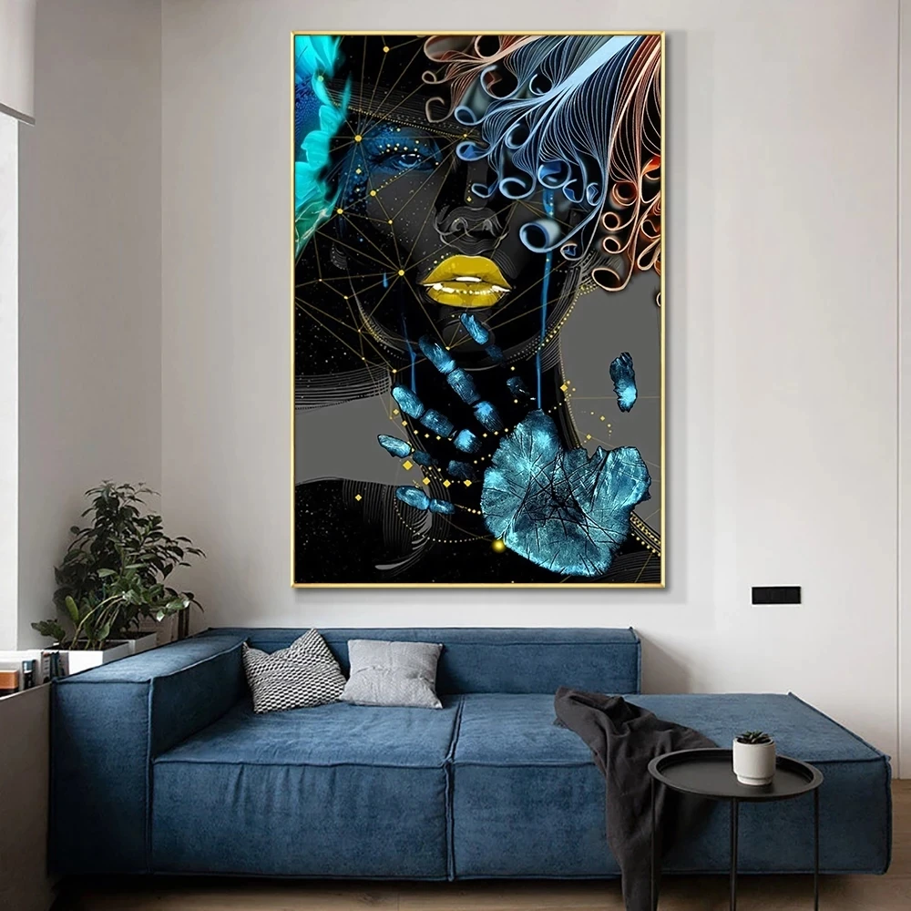 Black and Blue Portrait Woman Wall Art Poster Creative Popular Canvas Painting Living Room Home Decoration Mural(No Frame)
Black and Blue Portrait Woman Wall Art Poster Creative Popular Canvas Painting Living Room Home Decoration Mural(No Frame)