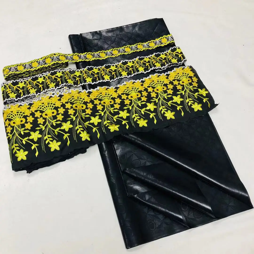 5Yards Perfume Bazin Riche Soft Brocade Fabric With 15yards Lace Embroidered Trim Accessories Ribbon For Crafts Sewing VBM5051
5Yards Perfume Bazin Riche Soft Brocade Fabric With 15yards Lace Embroidered Trim Accessories Ribbon For Crafts Sewing VBM5051