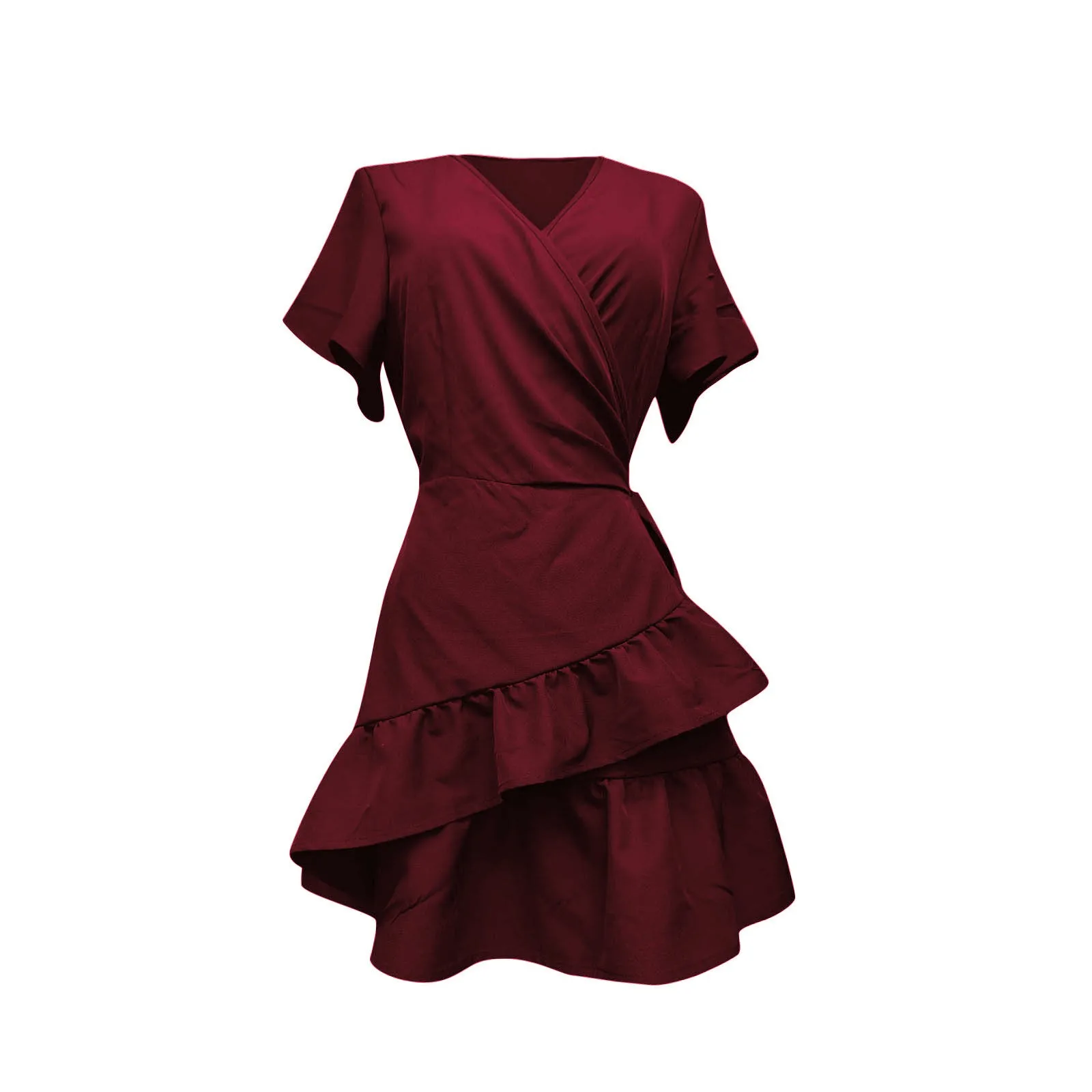 Womens Summer Dress Ruffle Wrap V Neck Short Sleeve Mini Dresses With Belt Slim Casual Party Dress Vestidos Robelonguefemme
Womens Summer Dress Ruffle Wrap V Neck Short Sleeve Mini Dresses With Belt Slim Casual Party Dress Vestidos Robelonguefemme