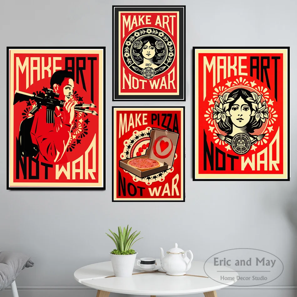 Make Art Not War Pop Art Vintage Posters And Prints Canvas Painting Wall Pictures For Living Room Decorative Home Decor Plakat
Make Art Not War Pop Art Vintage Posters And Prints Canvas Painting Wall Pictures For Living Room Decorative Home Decor Plakat