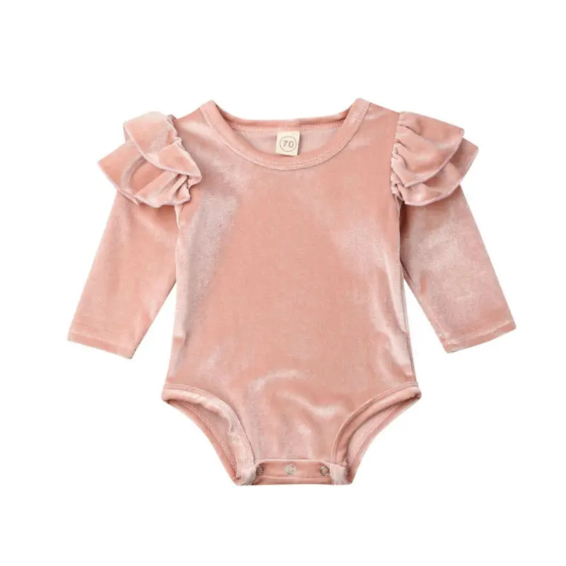 Baby Romper 0-18M Newborn Infant Baby Girls Velvet Romper Long Sleeve Ruffles Jumpsuit Princess Baby Girl Autumn Spring Clothes
Baby Romper 0-18M Newborn Infant Baby Girls Velvet Romper Long Sleeve Ruffles Jumpsuit Princess Baby Girl Autumn Spring Clothes