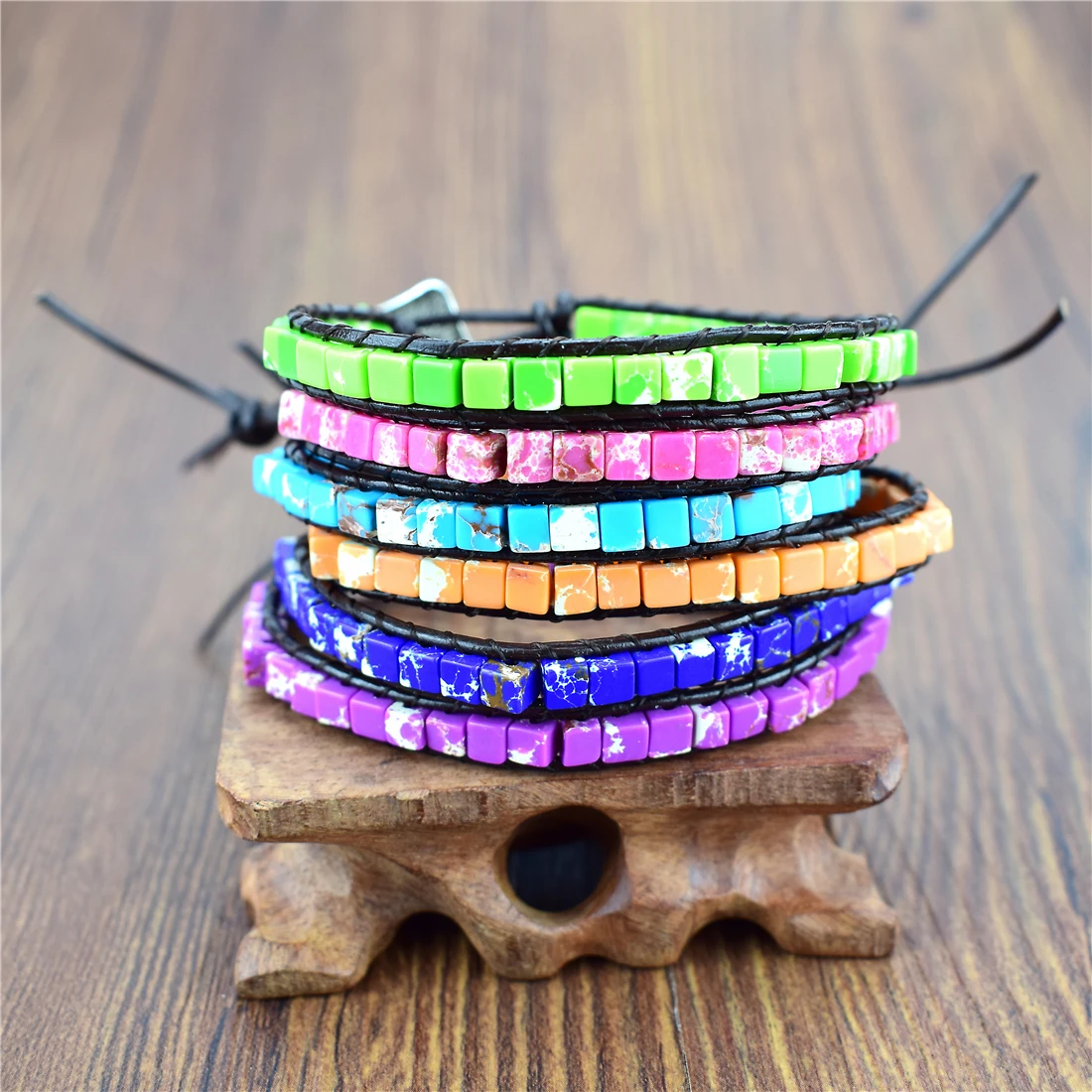 Women Men Leather Wrap Bracelet & Bangle Cylindric Crazy Onyx Beaded Chakra Bohemia Charm Bracelet DIY Handmade Jewelry Gift
Women Men Leather Wrap Bracelet & Bangle Cylindric Crazy Onyx Beaded Chakra Bohemia Charm Bracelet DIY Handmade Jewelry Gift