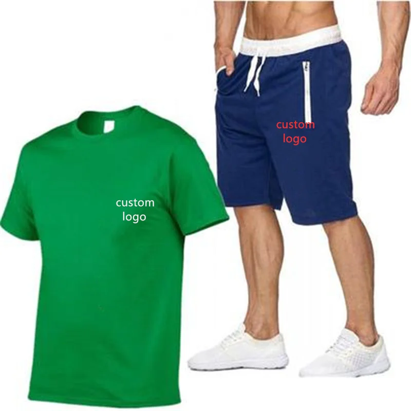 2021 custom logo summer men's T shirt set two-piece sportswear basketball set fitness shorts set o collar cotton short sleeve
2021 custom logo summer men's T shirt set two-piece sportswear basketball set fitness shorts set o collar cotton short sleeve
