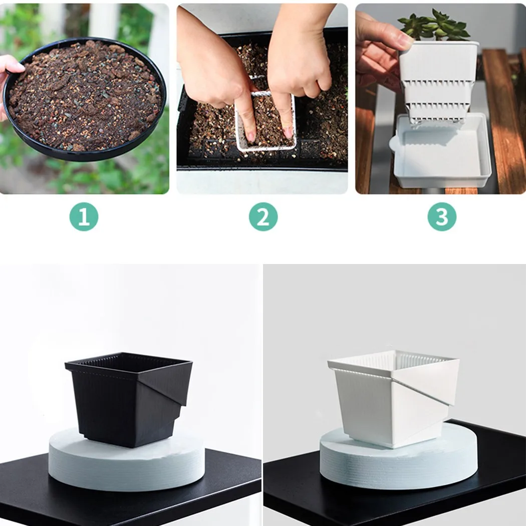 1pcs Fleshy Flower Pot Plastic Basin Black/White Small Square Pot Automatic Drainage Plant Flower Pot Garden Balcony Decor
1pcs Fleshy Flower Pot Plastic Basin Black/White Small Square Pot Automatic Drainage Plant Flower Pot Garden Balcony Decor