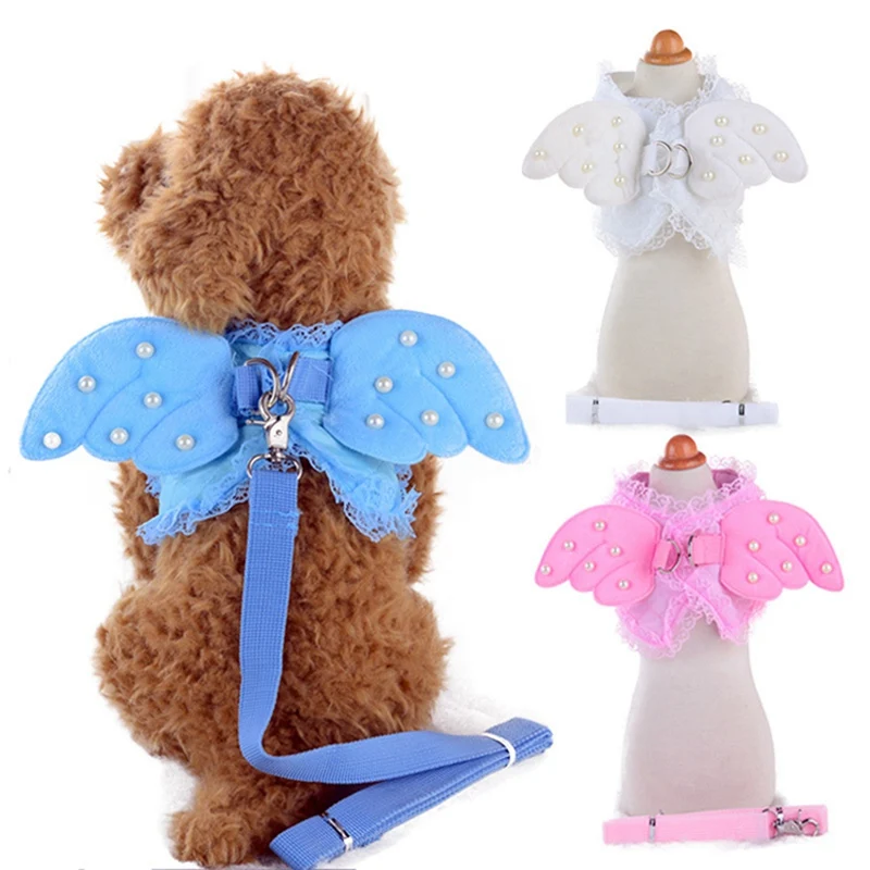 Dog Accessories Collar Leash Harness Cute Angel Wing Princess Puppy Pearl Accessories Adjustable Leashes Size S-L Dropship Good
Dog Accessories Collar Leash Harness Cute Angel Wing Princess Puppy Pearl Accessories Adjustable Leashes Size S-L Dropship Good