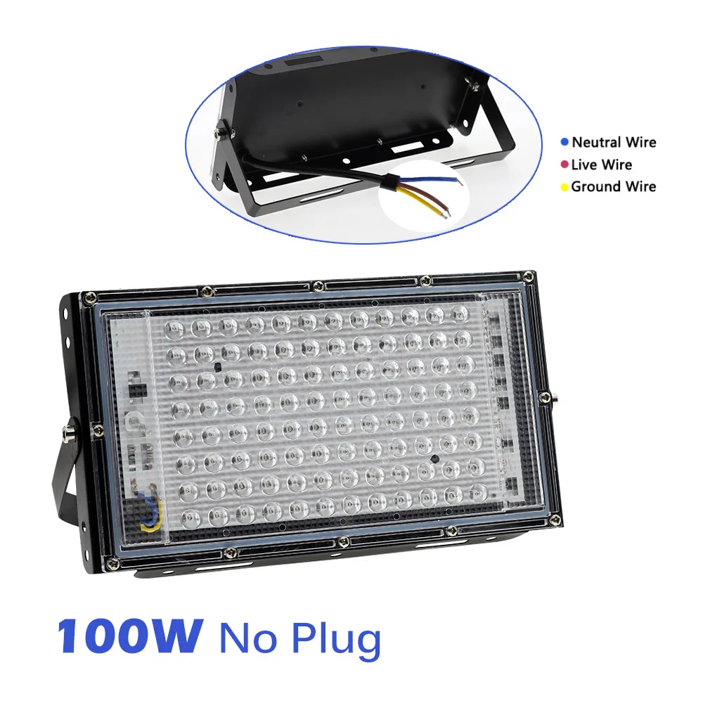 395nm LED UV Floodlight With EU Switch Plug 50W 100W Halloween Ultraviolet Fluorescent Stage Performance Dance Lamps - купить по