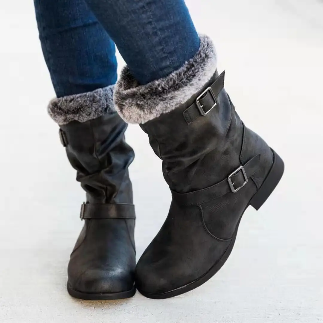 Female Shoes 2021 Autumn Winter Mid Calf Retro Pu Leather Fashion Ladies Martin Boots Plus Velvet Warm Buckle Strap Women Boots
Female Shoes 2021 Autumn Winter Mid Calf Retro Pu Leather Fashion Ladies Martin Boots Plus Velvet Warm Buckle Strap Women Boots