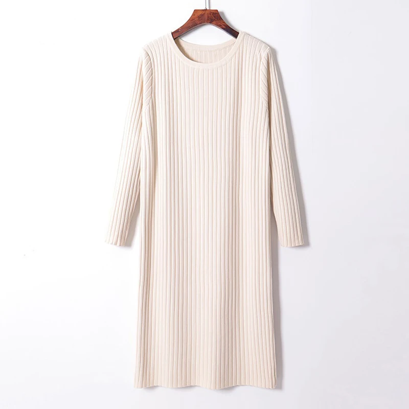 HLBCBG Women Basic Knit Straight Dress O Neck Solid Long Sleeve Sweater Dress Autumn Winter Elegant Black Apricot Midi Dresses
HLBCBG Women Basic Knit Straight Dress O Neck Solid Long Sleeve Sweater Dress Autumn Winter Elegant Black Apricot Midi Dresses