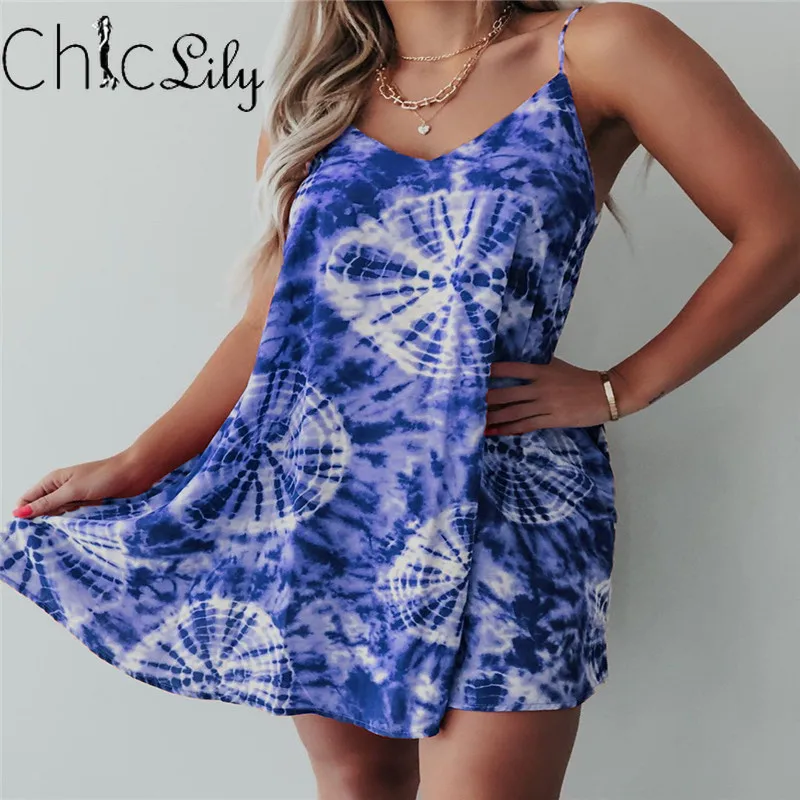 Chiclily Spaghetti Strap Tie-Dye Mini Dresses Casual Print Big Swing Above Knee Halter Sling Summer Dress
Chiclily Spaghetti Strap Tie-Dye Mini Dresses Casual Print Big Swing Above Knee Halter Sling Summer Dress
