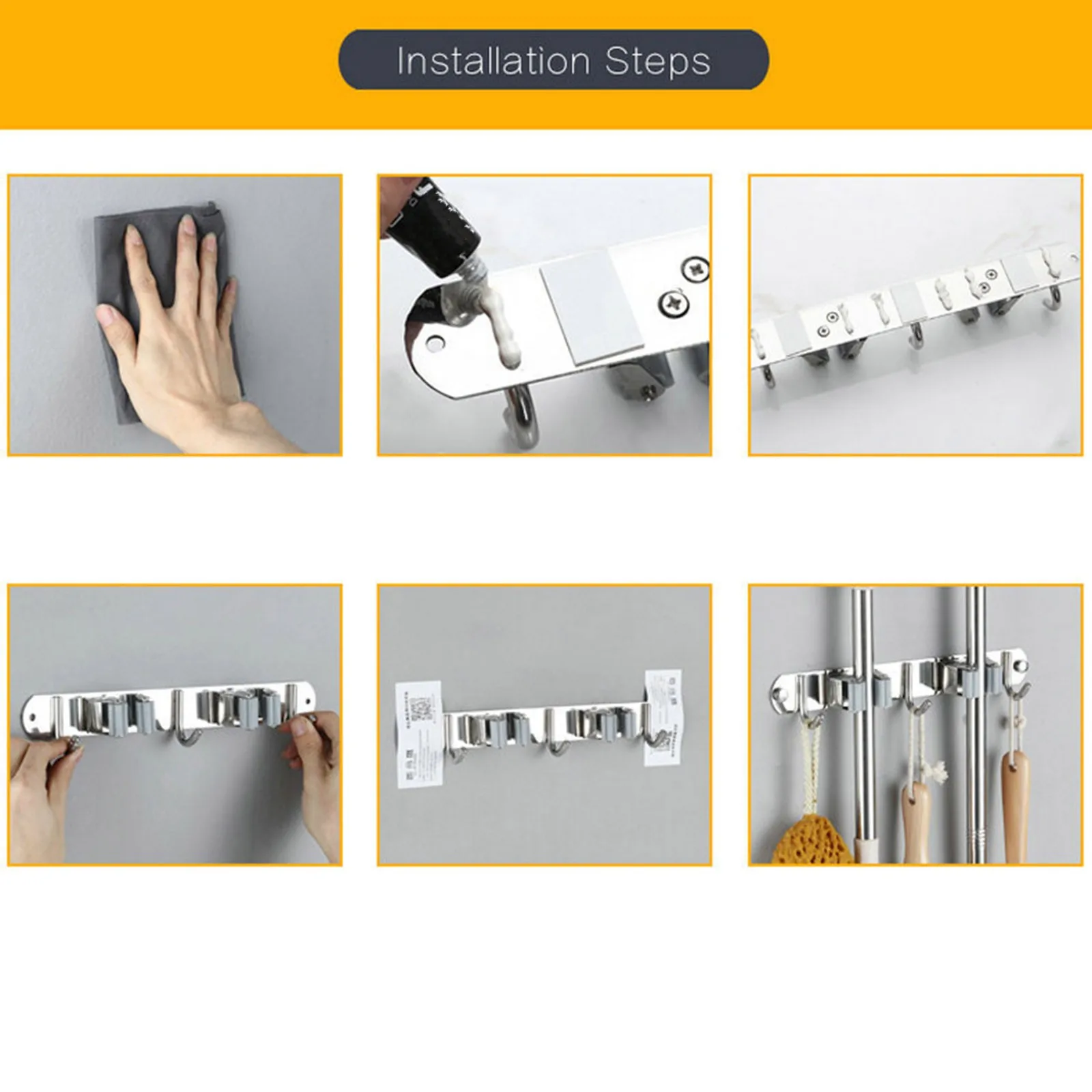 Stainless Steel Mop Clip Free Punching Multifunctional Hook Broom-holder FFT
Stainless Steel Mop Clip Free Punching Multifunctional Hook Broom-holder FFT