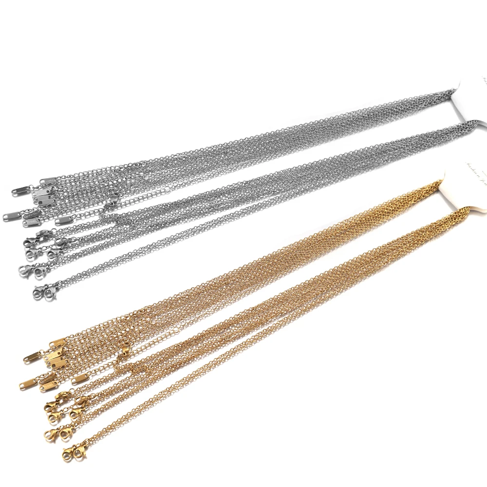 5Pcs/Lot Stainless Steel 2MM Link Cross Chains Necklace Choker For Women Men Jewelry Making Wholesale 50+5cm Chain DIY Crafts
5Pcs/Lot Stainless Steel 2MM Link Cross Chains Necklace Choker For Women Men Jewelry Making Wholesale 50+5cm Chain DIY Crafts