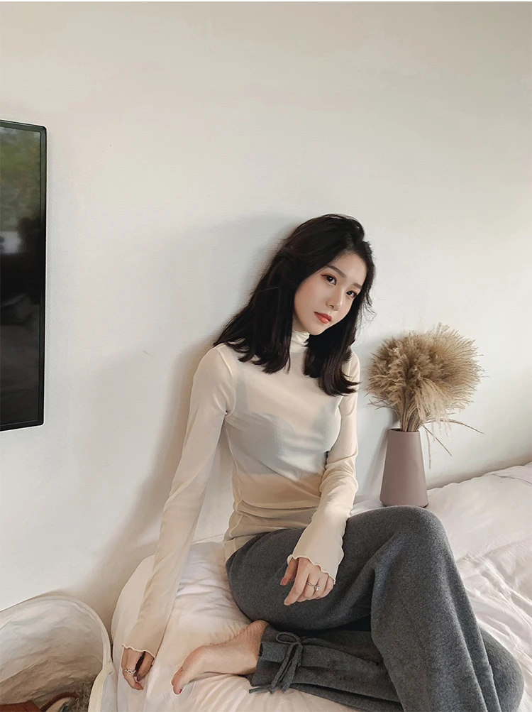 Fashion Mesh Solid Basic t Shirt Long Sleeve High Collar See-Through Thin Slim Street Casual Tee Shirts
Fashion Mesh Solid Basic t Shirt Long Sleeve High Collar See-Through Thin Slim Street Casual Tee Shirts