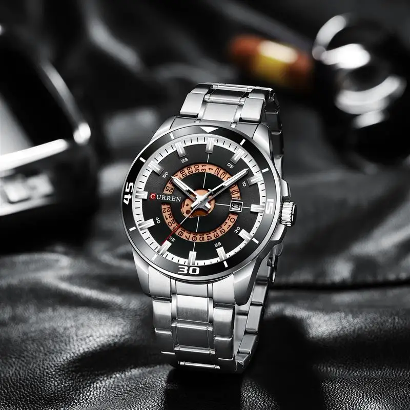CURREN Watches Men Stainless Steel Band Quartz Wristwatch Military Waterproof Male Fashion Casual Sporty Watch relogio masculino | Наручные