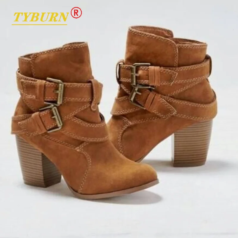 TYBURN Retro Women's High Heels Ankle Boots Buckle Rubber Casual Women's Shoes Martin Boots Women Chelsea Boots2020 Women's Shoe
TYBURN Retro Women's High Heels Ankle Boots Buckle Rubber Casual Women's Shoes Martin Boots Women Chelsea Boots2020 Women's Shoe