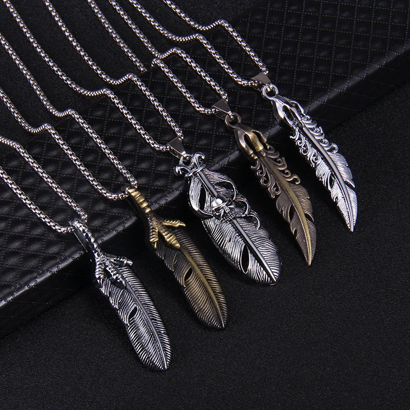 New Eagle Claw Feather Pendant Necklace Personality Fashion Nightclub Bar Accessories Hip Hop Rock Street Jewelry Gifts
New Eagle Claw Feather Pendant Necklace Personality Fashion Nightclub Bar Accessories Hip Hop Rock Street Jewelry Gifts