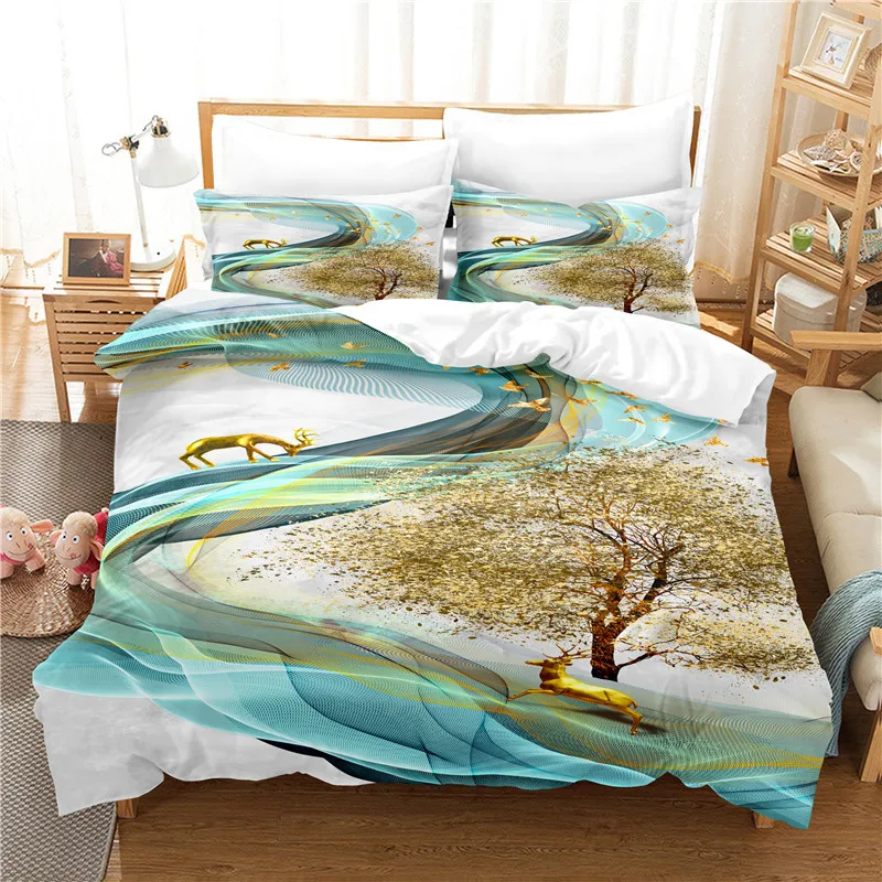 Running Elk Bedding Set Duvet Cover Set 3d Bedding Digital Printing Bed Linen Queen Size Bedding Set Fashion Design 
Running Elk Bedding Set Duvet Cover Set 3d Bedding Digital Printing Bed Linen Queen Size Bedding Set Fashion Design
