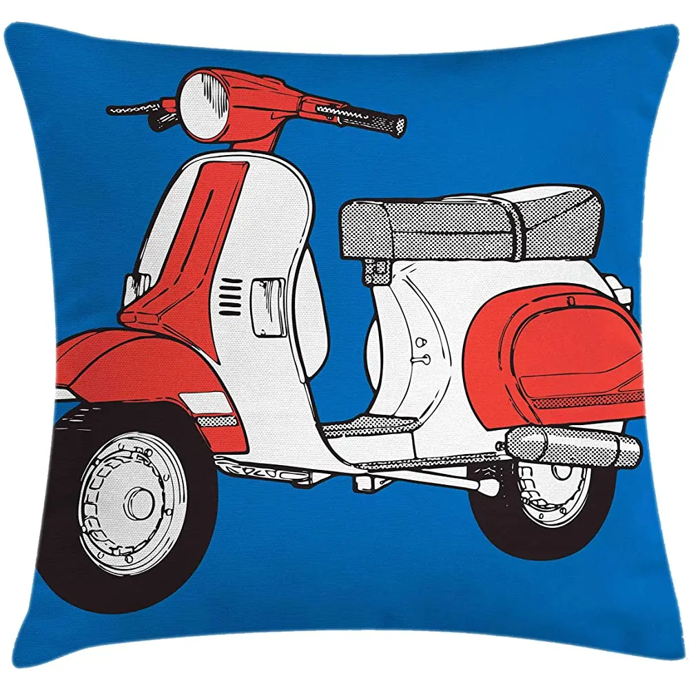 Ambesonne Funky Throw Pillow Cushion Cover, A Comic Style of Scooter and Motorcycle Retro Vintage Soho Wheels with Rome Graphic
Ambesonne Funky Throw Pillow Cushion Cover, A Comic Style of Scooter and Motorcycle Retro Vintage Soho Wheels with Rome Graphic
