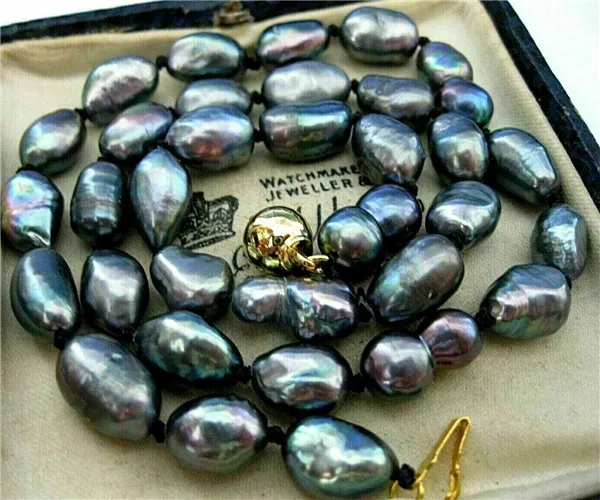 HABITOO Genuine 12-13mm Natural Black Oval Baroque Freshwater Pearl Necklace 22 Inch Golden Ball Clasp Women Jewelry Xmas Gifts
HABITOO Genuine 12-13mm Natural Black Oval Baroque Freshwater Pearl Necklace 22 Inch Golden Ball Clasp Women Jewelry Xmas Gifts