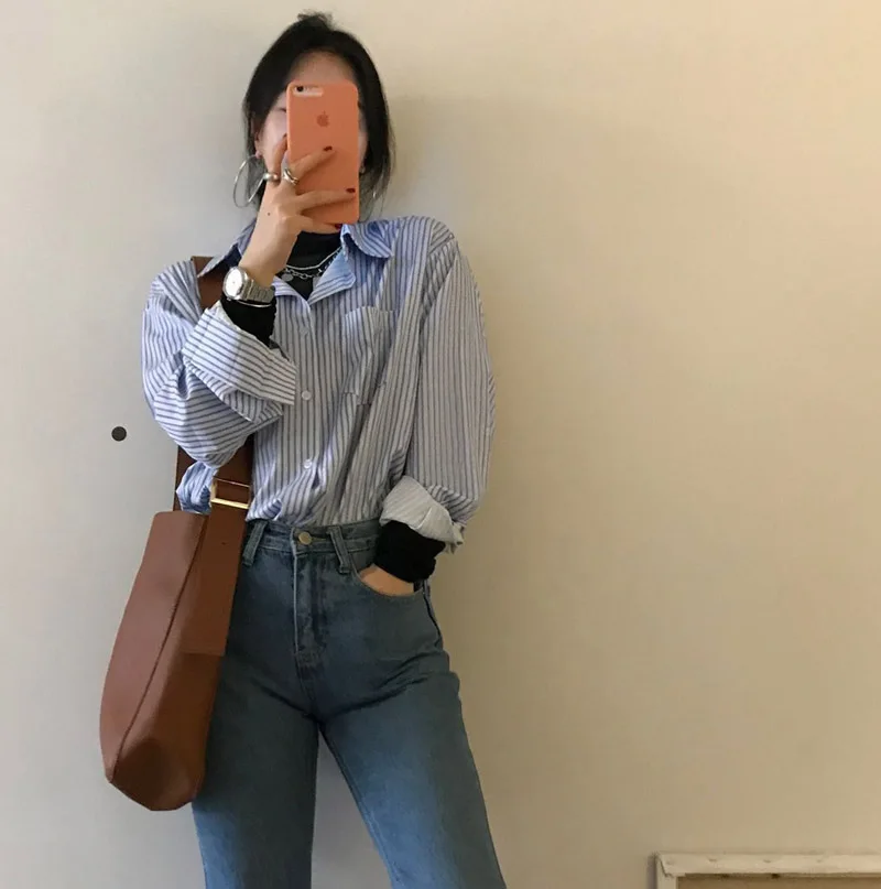 Ppshd Korean Style Retro Chic Niche Minimalist Lapel Loose Casual Basic Style Light Blue Stripe Pocket Shirt
Ppshd Korean Style Retro Chic Niche Minimalist Lapel Loose Casual Basic Style Light Blue Stripe Pocket Shirt