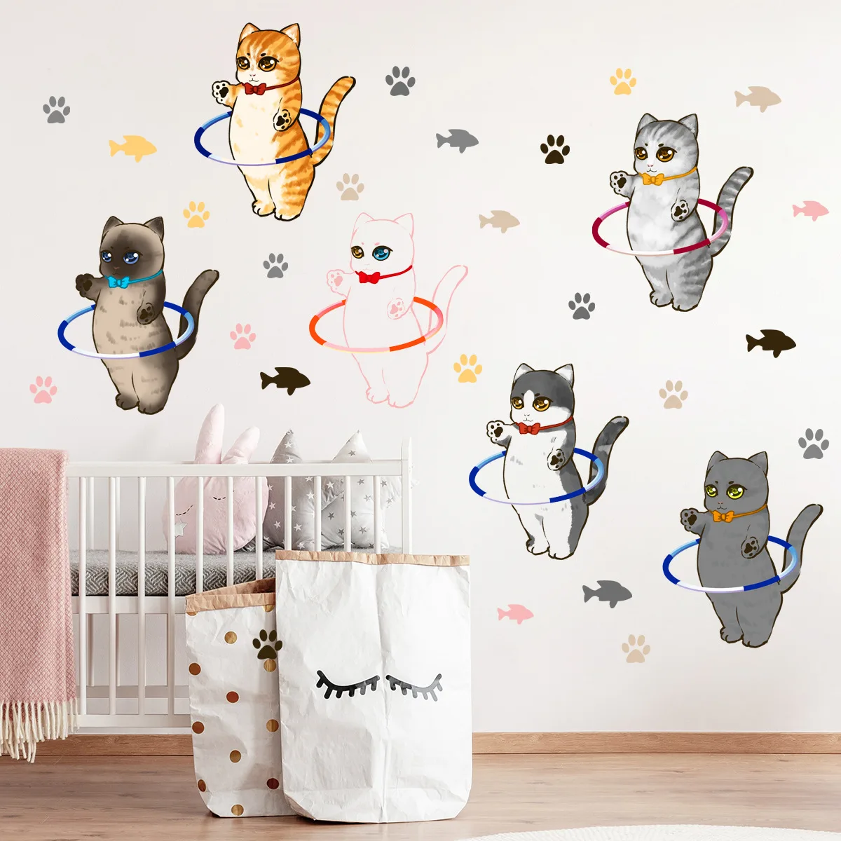 Multicolor Cute Cat Circle Cat Paw Print Wall Stickers Living Room Bedroom Kindergarten Wallpaper Decorative Home Decor Poster
Multicolor Cute Cat Circle Cat Paw Print Wall Stickers Living Room Bedroom Kindergarten Wallpaper Decorative Home Decor Poster