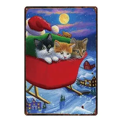 Retro Vintage Metal Tin Sign Christmas Cute Cat Home Bar Kitchen Bedroom Wall Decor Sign 12X8Inch 
Retro Vintage Metal Tin Sign Christmas Cute Cat Home Bar Kitchen Bedroom Wall Decor Sign 12X8Inch