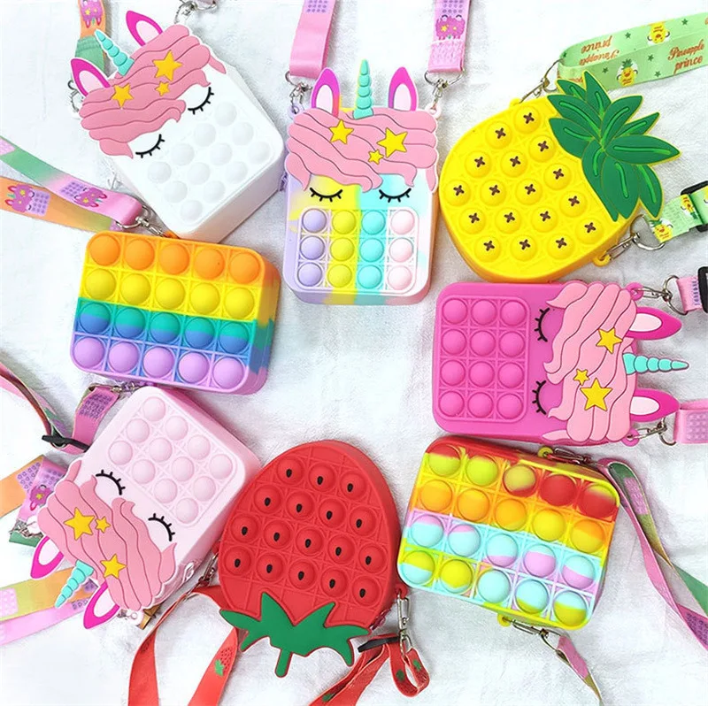 Rainbow Unicorn Silicone Bag Bubblefidget Toy Coin Purse Wallet Ladies Bag Silica Simple Dimple Crossbody Bags Christmas Gifts
Rainbow Unicorn Silicone Bag Bubblefidget Toy Coin Purse Wallet Ladies Bag Silica Simple Dimple Crossbody Bags Christmas Gifts