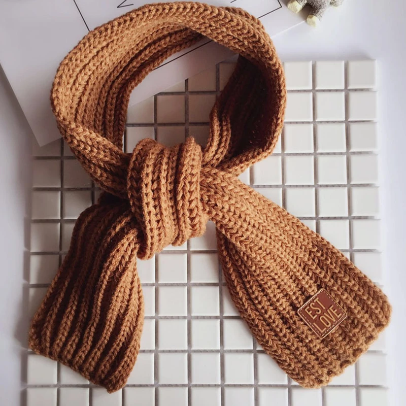 Зимний шарф для маленьких мальчиков и девочек детский теплый вязаный шаль